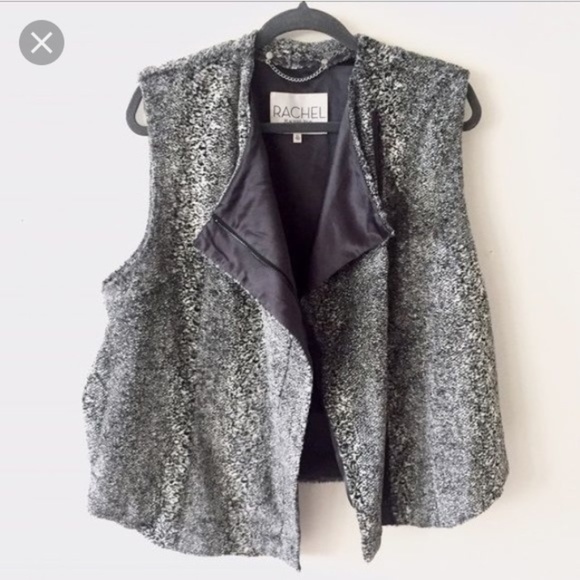 Rachel Roy | Faux Fur Asymetrical Zip-Front Vest - Picture 1 of 7